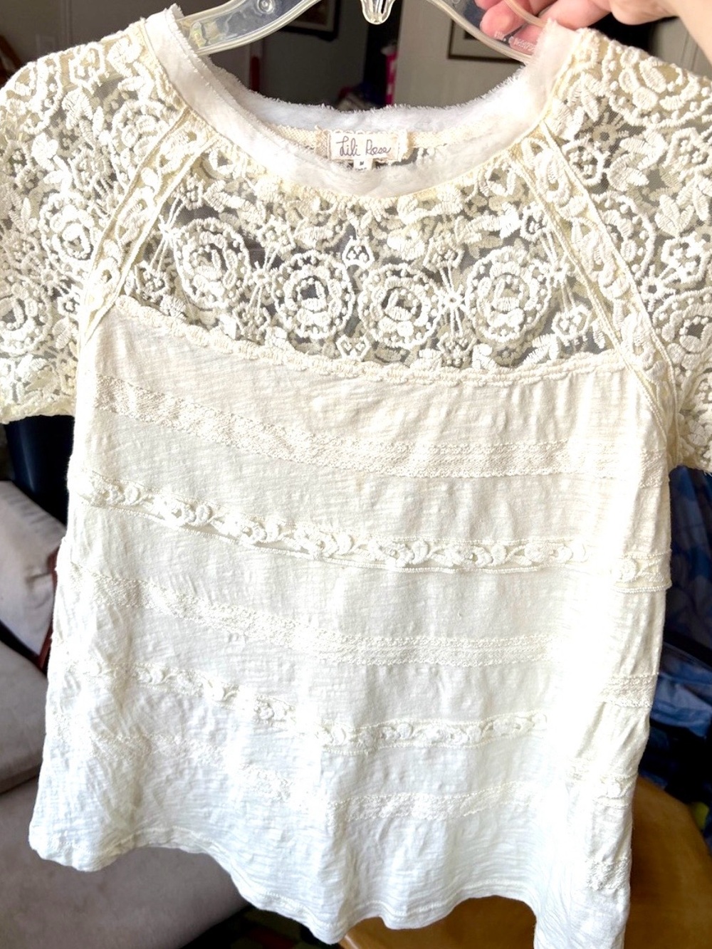 🔥Pastel yellow lace dress up top